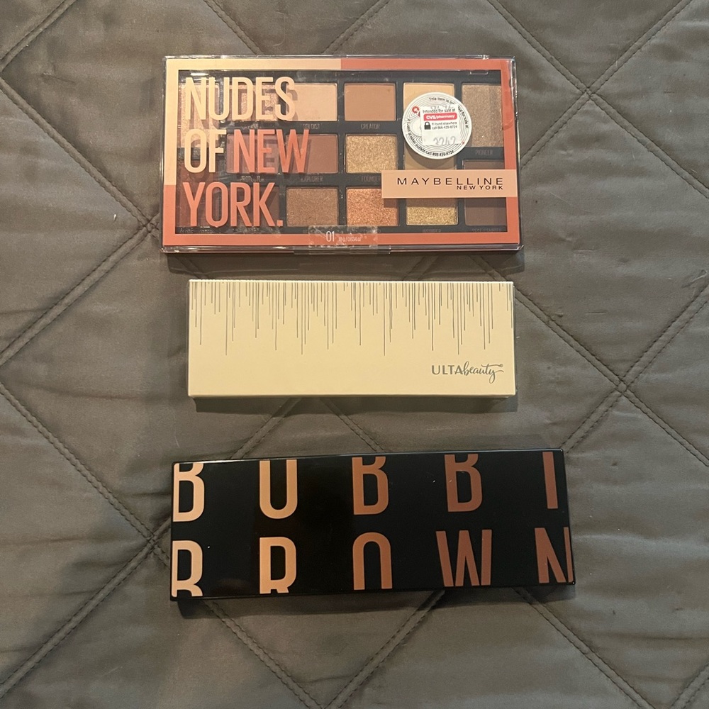 Bobbi Brown Real Nudes Palette, Maybelline Nudes Palette & Ulta Palette